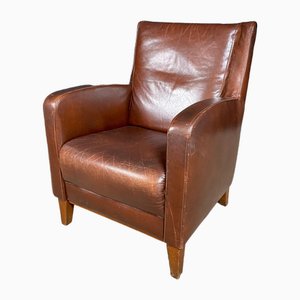 Club chair vintage in pelle marrone