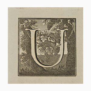 Luigi Vanvitelli, Letra del alfabeto U, Grabado, siglo XVIII