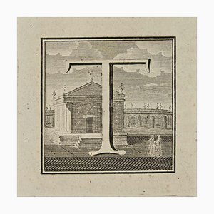 Luigi Vanvitelli, Letra del alfabeto T, Grabado, siglo XVIII