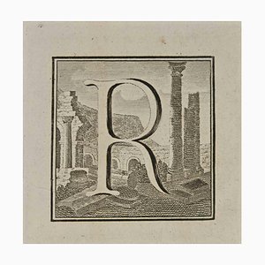 Luigi Vanvitelli, Letra del alfabeto R, Grabado, siglo XVIII