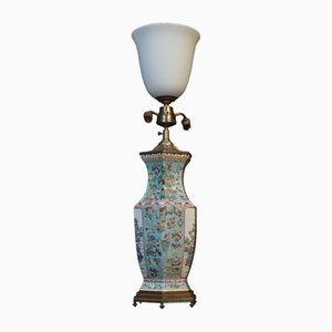 Chinese Pink Family Vase Lamp, 1920s