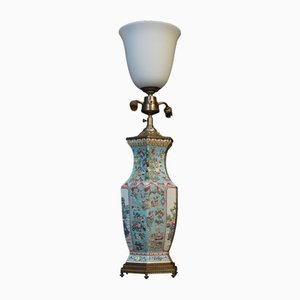 Chinesische Rosa Familien-Vasenlampe, 1920er