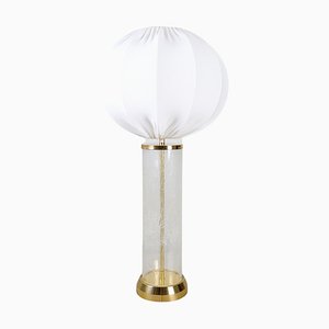 Mid-Century B-019 Glass and Brass Table Lamp from Bergboms, Sweden, 1960s