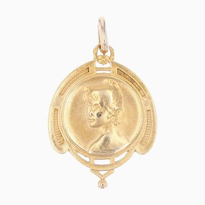 19th Century French Portrait of a Woman Medal, 1890s