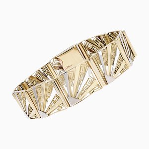 Brazalete Art Déco de oro blanco amarillo de 18 kt, 1925