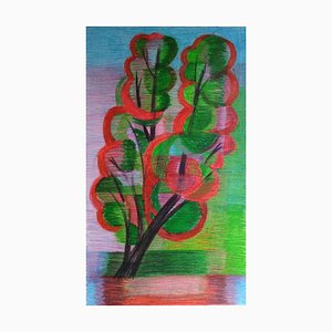Anastasia Avraliova, Tree No. 2, 2022, Matita colorata su carta