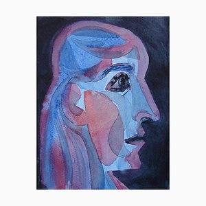 Anastasia Avraliova, Portrait of a Girl, 2022, Watercolor on Paper