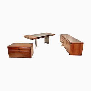 Office Desk and Chest of Drawrs by Hans Von Klier attributed to Skipper, 1970s, Set of 3