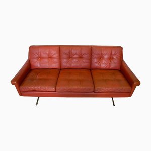 Vintage Mid-Century Danish Dark Cognac Leather Sofa from Svend Skipper