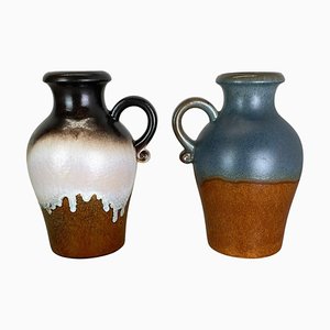 Fat Lava Pottery Vases attributed to Scheurich, Germany, 1970s, Set of 2