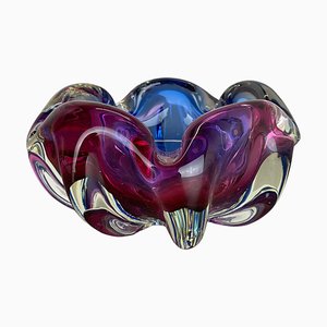 Pink-Purple Murano Glass Bowl Ashtray, Murano, Italy, 1970s