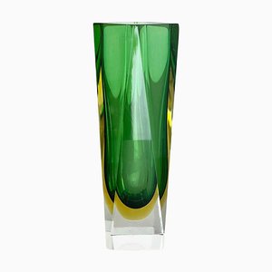 Vaso grande in vetro di Murano verde di Flavio Poli, Italia, anni '70