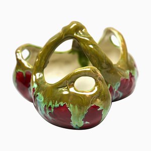 Handgefertigter und handglasierter Jugendstil Pflanzer, Belgien, 1930er