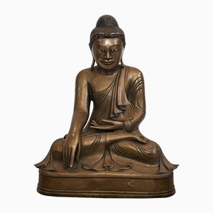 Statue Bouddha Antique Burmes en Bronze, 1930s