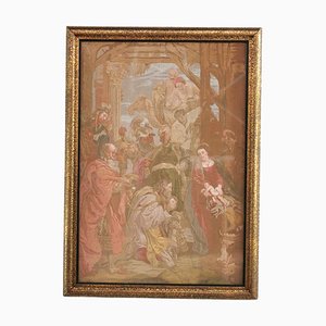 Cuadro religioso de tapiz francés de finales del siglo XIX de Peter Paul Rubens, década de 1890