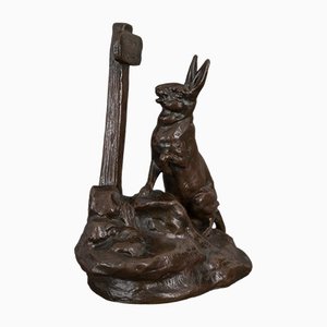 Lapin Path of the Pan Chocolate Bronze by Clovis-Edmond Masson