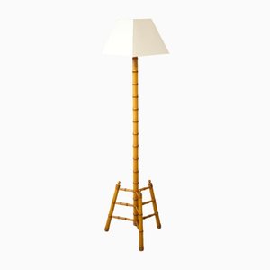 20th Century French Bamboo Floor Lamp