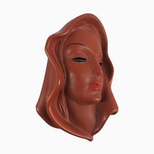 Ceramic 7831 Madonna Wall Mask in Ceramic from Friedrich Goldscheider, 1950s