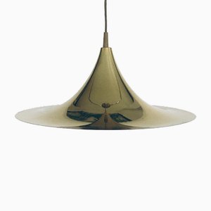 Postmodern Witch Hat Gold Pendant Lamp, 1980s