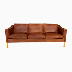 Vintage Danish Leather 3-Seater Sofa by Stouby, 1980s