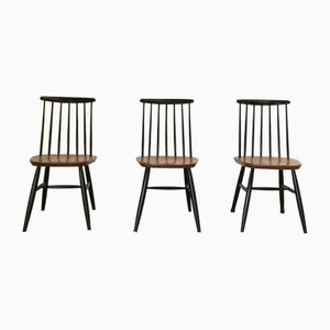 Mid-Century Scandinavian Spindle Back Chairs, 1950s