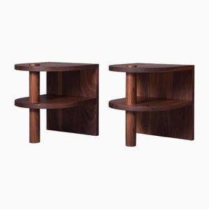 Tables de Chevet Artisanales en Noyer de Sum Furniture, Set de 2