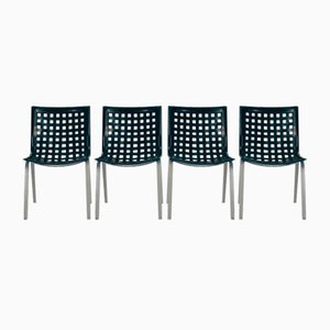 Chaises de Salle à Manger Vintage en Cuir par Giancarlo Vegni pour Fasem, Italie, 1980s, Set de 4