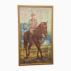 Borrello, Alpine Figure on Horseback, 1941, Oil on Canvas, Framed