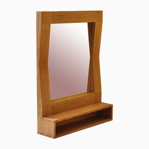 Grand Miroir d'Étagère Furrow Artisanal en Chêne de Sum Furniture