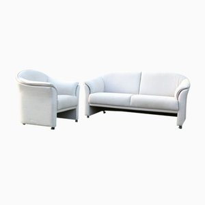 Sofa and Armchair in Cream from Walter Knoll, Set of 2