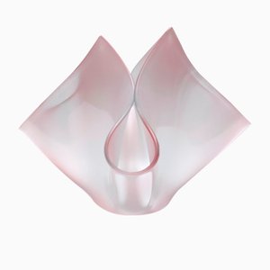 Pale Pink Glass Cartoccio Vase attributed to Pietro Chiesa for Fontana Arte, Italy, 1970s