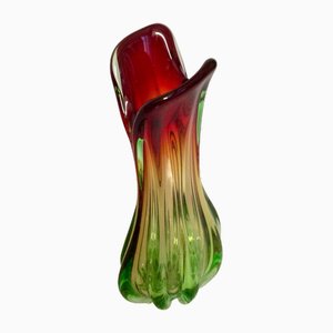 Ribbed Murano Glass Vase