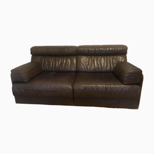 Sofá cama DS 76 doble de cuero marrón de De Sede