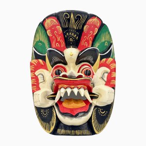 Máscara de Rangda balinesa tallada, Indonesia, siglo XX