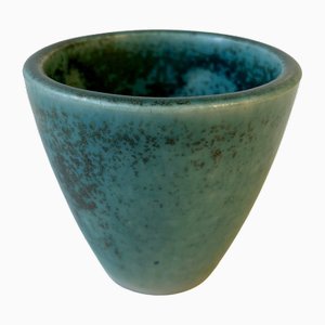 Stoneware Vase in Green Glaze, Saxbo, 1950s