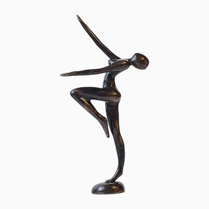 Androgyne Vintage Skulptur aus patinierter Bronze, 1970er