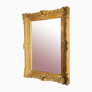 Antique Wall Mirror with Gold-Colored Decorative Frame, 1900s