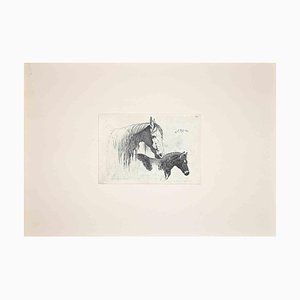 Nach Charles Coleman, The Horses in the Roman Countryside, Original Radierung