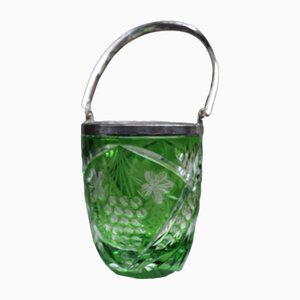 Cubitera de cristal verde, años 70