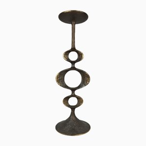 Large Space Age Candlestick in Bronze, 1960s