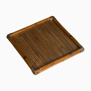 Mittelgroßes Tablett aus Bambus mit Platte aus Methacrylat