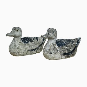 Vintage Stone Ducks, 1940s, Set of 2