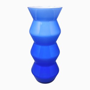 Astonishing Blue Murano Glass Vase by Ca Dei Vetrai, Italy, 1960s