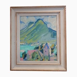 Percival Pernet, Annecy, Oil on Wood, Framed