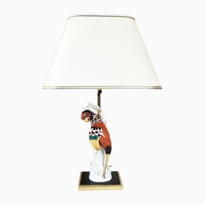 Italian Parrot Table Lamp in Porcelain and Gold-Plating for Le Porcellane, 1970s
