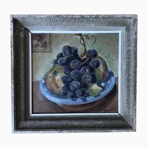 Percival Pernet, Fruit Bowl, Oil on Wood, Framed