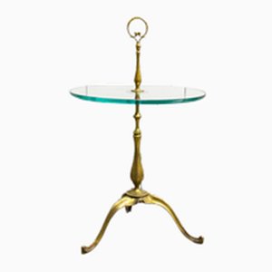 Brass and Glass Table, Italy, 1950s