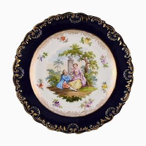 Assiette Meissen en Porcelaine Peinte à la Main Fin 19ème Siècle