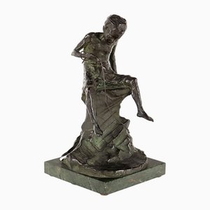 Sculpture en Bronze Le Pêcheur par Antonio Bezzola