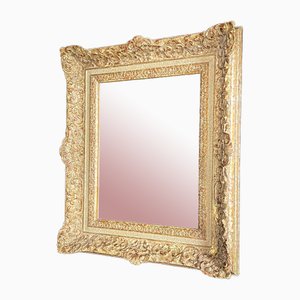 Antique Oxidized Gold Colored Frame Wall Mirror, 1900s